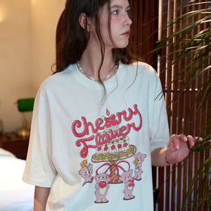 테디스 케이크 반팔티 크림