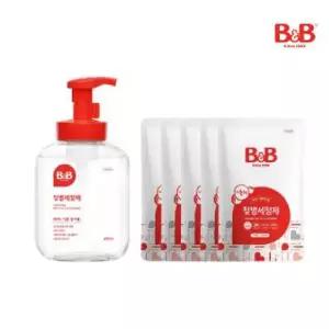 [비앤비]유아 젖병세정제 거품타입 450ml 용기형 1개+400ml 리필형 5개