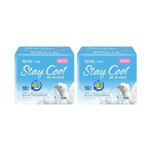 화이트 스테이쿨 날개형, 중형, 18매, 2개