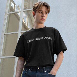 [정식매장] 캘빈클라인 진 CALVIN KLEIN JEANS 남성 레귤러핏 인스티튜셔널 로고 반팔 티셔츠(4RAB810)