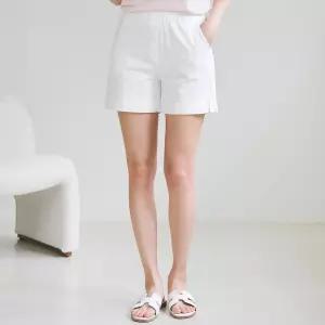 여름 면 4부 빅사이즈 핫팬츠 숏 팬츠 밴딩 반바지 미시 캐주얼 휴가룩