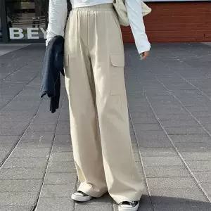 유스 와이드 카고 밴딩 팬츠 여름 여성 카고바지 데일리룩