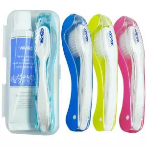 니치 여행용 칫솔 치약 세트 블루 x 4개,케이스포함