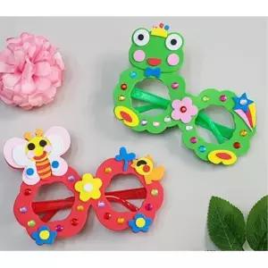 풀가위 필요없는 귀염뽀짝 나비 개구리 안경만들기 5인 사용편리 미술교구 흥미유발 선물용