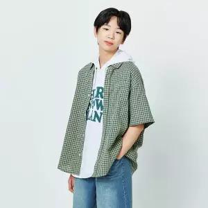 [소이] 남자 여름이월 5부루즈핏체크셔츠(25M5301)