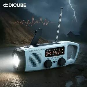 디큐브 다용도 서바이복스 라디오 비상용 랜턴 SOS 사이렌 충전 생존 캠핑라디오