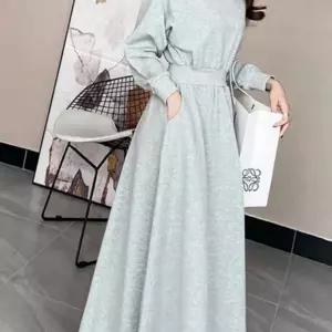 롱 맨투맨 원피스 밴딩 라운드넥 긴팔 봄가을 체형커버