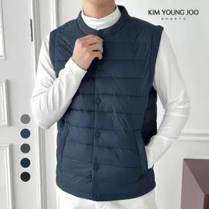 김영주스포츠 남성 경량 패딩조끼 웰론 남자 가을겨울조끼 등산 캠핑베스트 KRMV6013