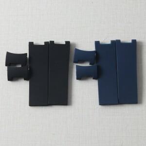 263 다이버 손목 밴드, 곡선 엔드 고무 시계 Ulysse Nardin 스트랩, 블랙 블루 실리콘 방수 팔찌, 22mm