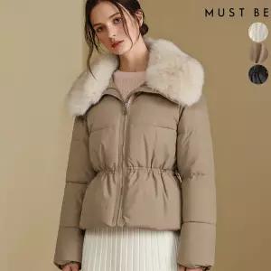 여성 탈부착 퍼카라 허리 스트링 패딩