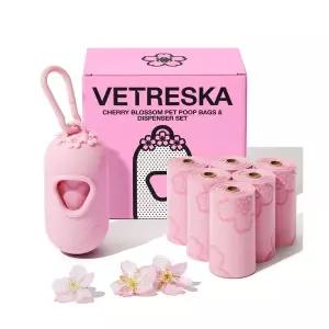 VETRESKA 체리블라썸 강아지 향기나는 배변봉투 풉백 디스펜서 세트(벚꽃향)