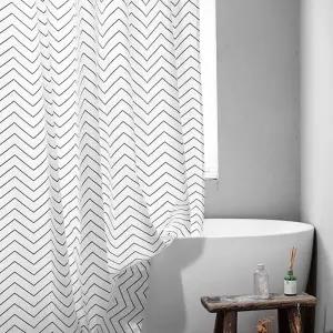 모던 지그재그 솔리드 패브릭 욕실 방수 샤워커튼/샤워/커튼/목욕탕/커텐/욕조/가리개/샤워실/화장실/비닐