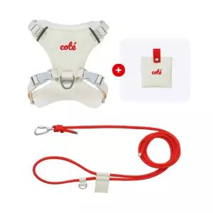 꼬뜨 에어로 세이프티 하네스 리드줄 강아지 세트 HX형 앞섬방지 핸즈프리 리쉬 가슴줄
