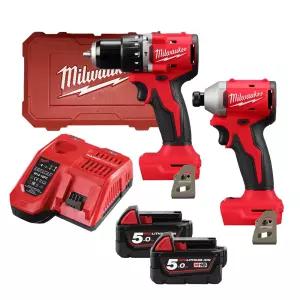 밀워키 M18 BLPP2C3-502C 콤보 5A 2개 세트 M18 BLPDRC/BLIDR