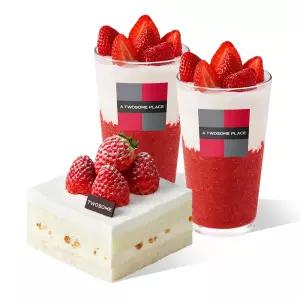 [투썸] 떠먹는 화이트 스초생 + 딸기 듬뿍 라떼 R 2잔