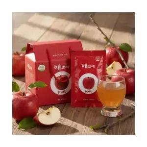 물 한 방울 없는 100% 애쁘레 사과즙 100ml X 60포