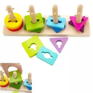 도형 스태킹 쌓기놀이 링끼우기 소근육장난감 유치원 아기링 스테킹