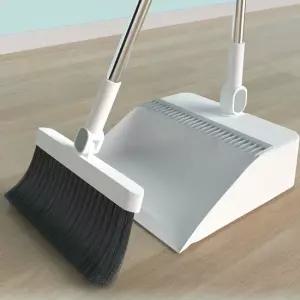 올인원 편리한 빗자루세트 쓰레받기 실내 사무실 잘쓸리는 방빗자루 미용실빗자루 화이트 R052