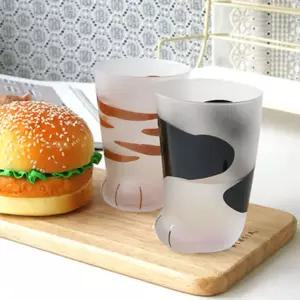 네코짱 유리 컵 2color/프린팅 잔 글라스 커피 카페 귀여운 감성 주스 음료 홈카페 예쁜 디자인 아이스