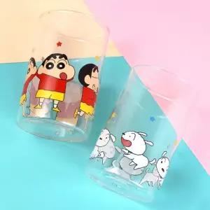 짱구는 못말려 미니 글라스/캐릭터 프린팅 컵 잔 주스 음료 투명 홈카페 디자인 아이스 커피 귀여운
