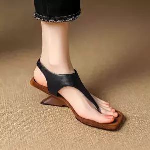 굽있는쪼리 쪼리샌들 독특 웨지힐 휴양지 스트랩 슬리퍼