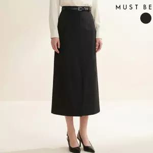 여성 스퀘어 벨트 세트 슬릿 스커트