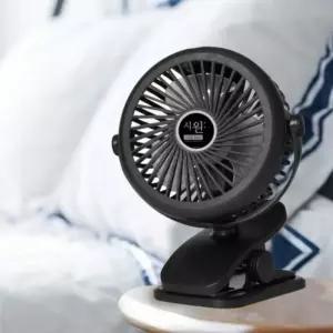 USB충전식 클립+스탠드 2IN1 미니선풍기 SIONE 블랙