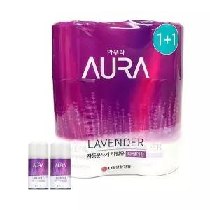 아우라 방향제 단품 자동분사기 리필 라벤더향 280ml+280ml