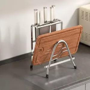 꼬미 스텐 칼 도마 거치대 주방 식도꽂이 일체형 정리대