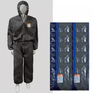 10벌 일회용 원피스 작업복 방진복 부직포 보호복 방역복 산업용 농장 분진 도장복 가운 위생복 회색