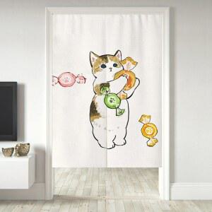 고양이 노렌 공간분리 베란다 커튼 주방 가리개 중문 패브릭 가림막