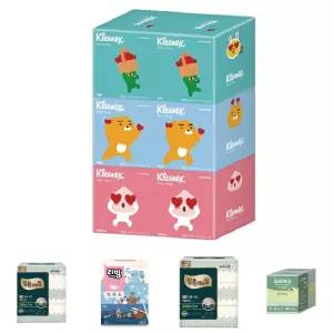 크리넥스 디럭스미니1 2티슈 230매x6입/미용티슈/곽티슈/각티슈/사각티슈/사무실/집들이/화장지/휴지세트