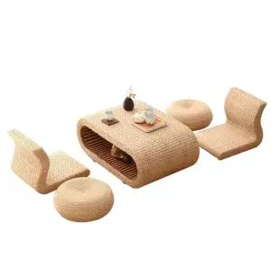 라탄 테이블 좌식 세트 미니 티