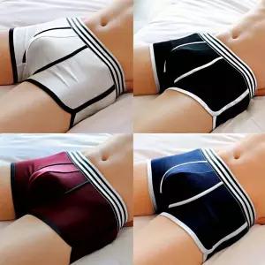 깔끔하고 무지 라인 남성 데일리 속옷 팬티 세트 트렁크 사각 언더웨어 남자