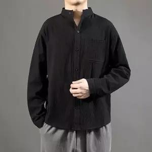 [셀러허브]남성 긴팔 린넨 얇은 차이나카라 여름 셔츠 IS-JK35 (S15649245)