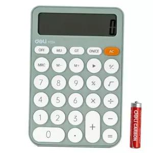 DELI 파스텔 원형버튼 계산기 EM124GR 그린
