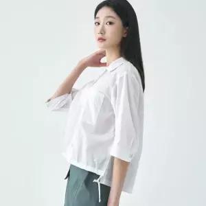 [지센] 여성 오픈카라 스트링 블라우스 LCWSO424_WH