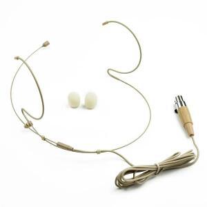 SHURE용 미니 XLR 마이크 커버, 베이지 듀얼 이어훅 헤드셋, 헤드 착용, 4 핀 TA4F