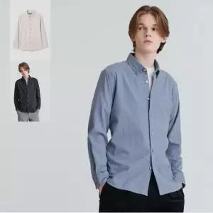 [로가디스] 코튼 기모 자가드 스트라이프 셔츠 (3종 택1)