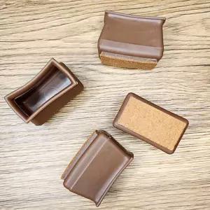 갈색 중형 실리콘의자캡 직사각 형 실리콘의자 실리콘의자다리캡