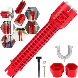 NEATABY 8 in 1 수도꼭지 및 싱크대 렌치 다기능 제거 너트 배관 도구 좁은 공간 설치 수리를 위한 욕실