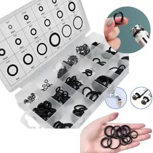 고무 오링 세트 18종 225PCS 블랙 패킹 오일링 고무링 바킹 실리콘 패킹