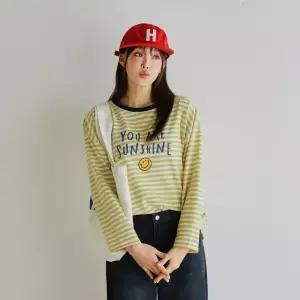 [핑크시슬리] 해피마일 쭈리 단가라 박스 긴팔티