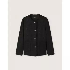 ROEM 미디 트위드 자켓_RMJKG12S11_BLACK