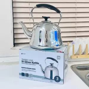 맑은하루 스텐 IH 인덕션 실버 주전자 3L 레스 가정용물 끓이는 차주 보리 티포트 물주 가정용
