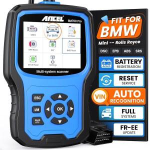 BMW 스캐너용 ANCEL BM700 PRO 적합 - 배터리 등록 도구, /미니 /RR용 코드 리더, 고급 OBD2 스캐너 자동 V-I-N, 모든 리셋 서비스가 포함된 스캔 도구용 전체 시스템 진단(파란색)