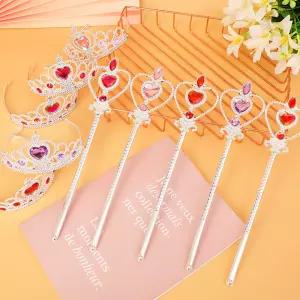 생일 파티 공주 티아라 왕관 요술봉 공주놀이 생일파티 큐빅 보석 머리띠