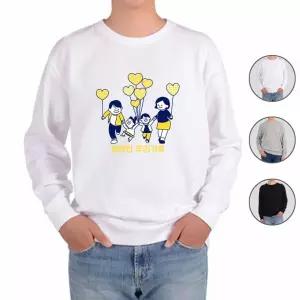 맨투맨 행복한 우리가족 하트풍선 그림 다양한색상 전사이즈 [ACH5947]