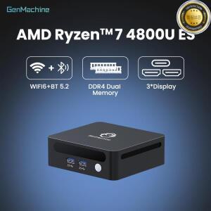 게이밍 미니 PC GenMachine AMD Ryzen 4800U 5300U 5600H ES CPU 윈도우 11 DDR4 WiFi6 컴퓨터
