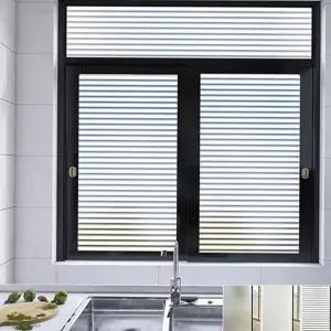 무점착 유리창 시트지 불투명 안개 사무실 사생활 보호 시트지 창문 가림 줄무늬 가리개 현관문 가림막